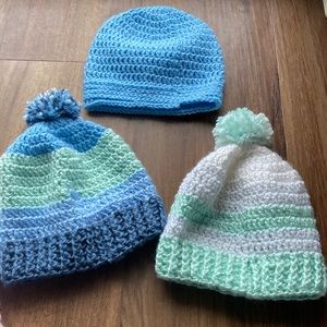 Handmade knit hats for baby 6-12 months